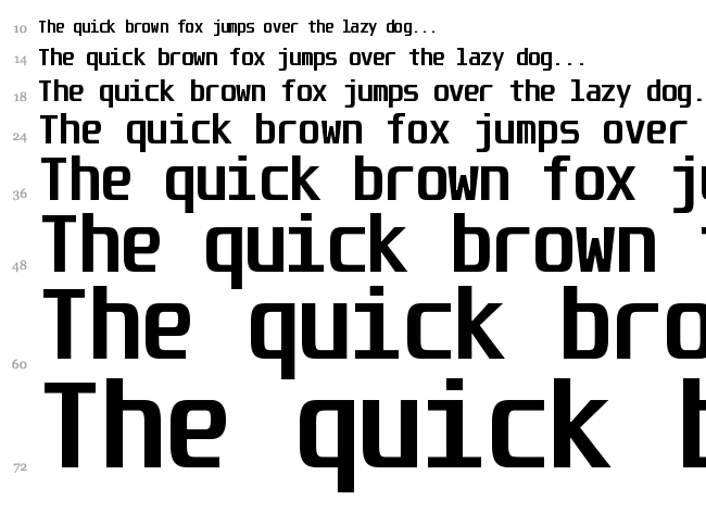 Unispace font waterfall